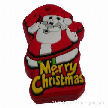 PVC Christmas USB Flash Drive, OEM Orders Welcomed